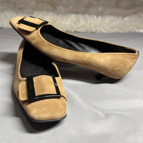 Prada Shoes - Prada Kitten Heels Iconic Mod Buckle Square Toe sz 40 (size 9.5-10) Old Money